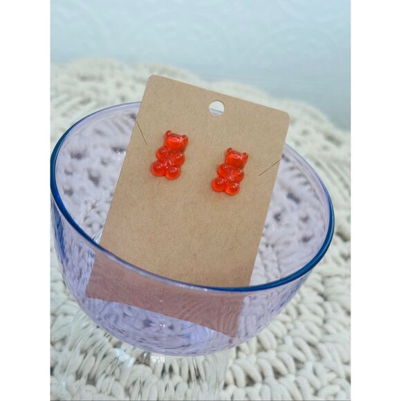 unbranded Jewelry - 90’s Kids Throwback Orange Gummy Bear Stud Earrings